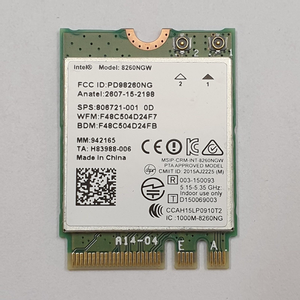 HP ProBook 650 G2 WLAN Bluetooth Karte Intel 8260NGW Wireless Modul