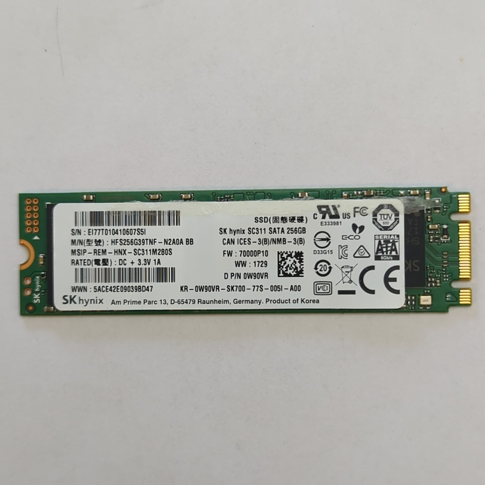 SK hynix 256GB M.2 SATA SSD SC311 HFS256G39TNF Internes Solid State Drive