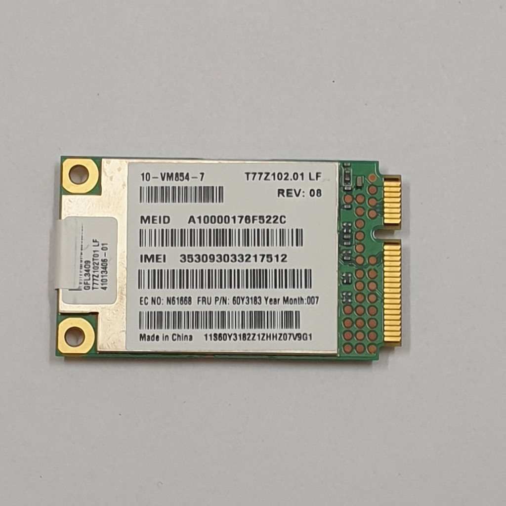 Lenovo ThinkPad T510 WWAN Karte 3G Gobi2000 Modul Qualcomm 60Y3183