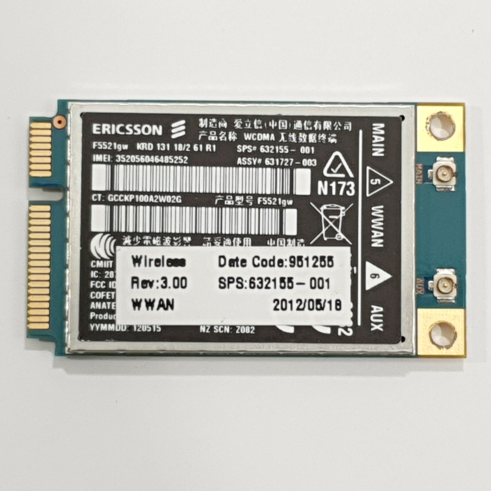 HP EliteBook 2560p WWAN Karte 3G Ericsson F5521gw 3G WWAN Karte Mobile Broadband