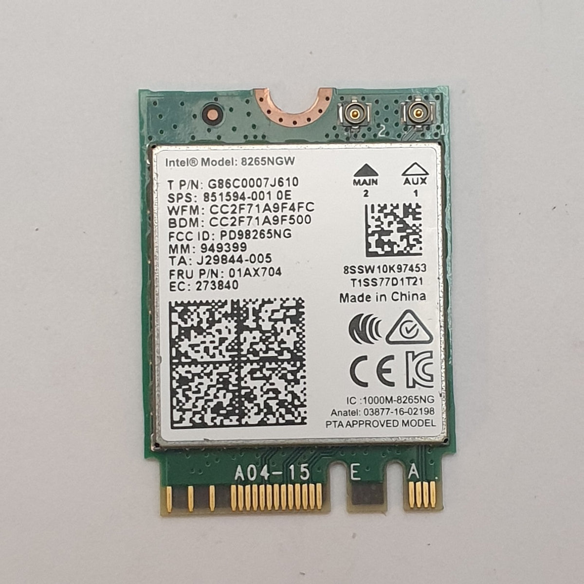 Intel 8265NGW WLAN Karte Wireless Modul für Fujitsu LifeBook E557