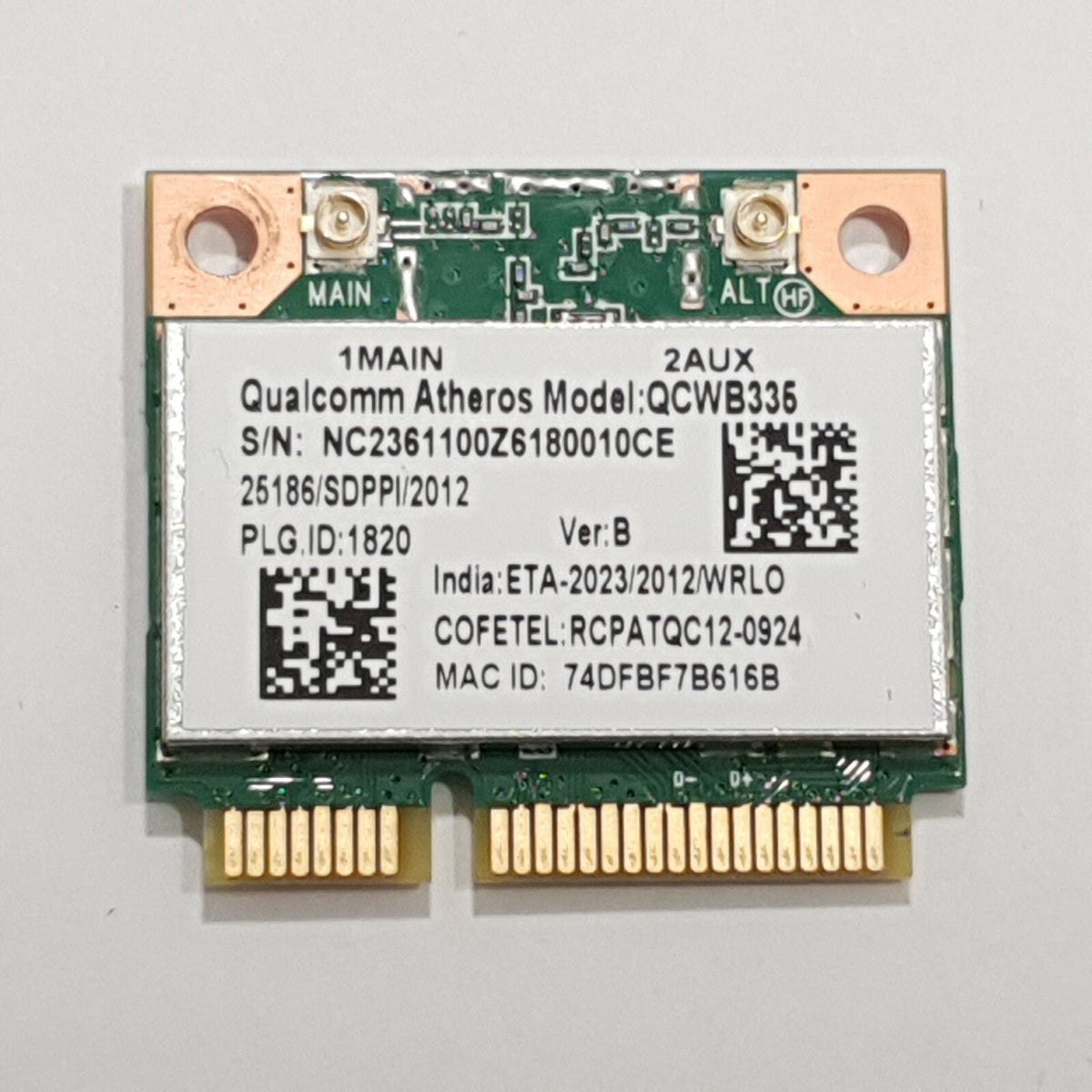 Acer Aspire ES1-520 WLAN Karte Wifi Qualcomm Atheros QCWB335 Wireless Modul