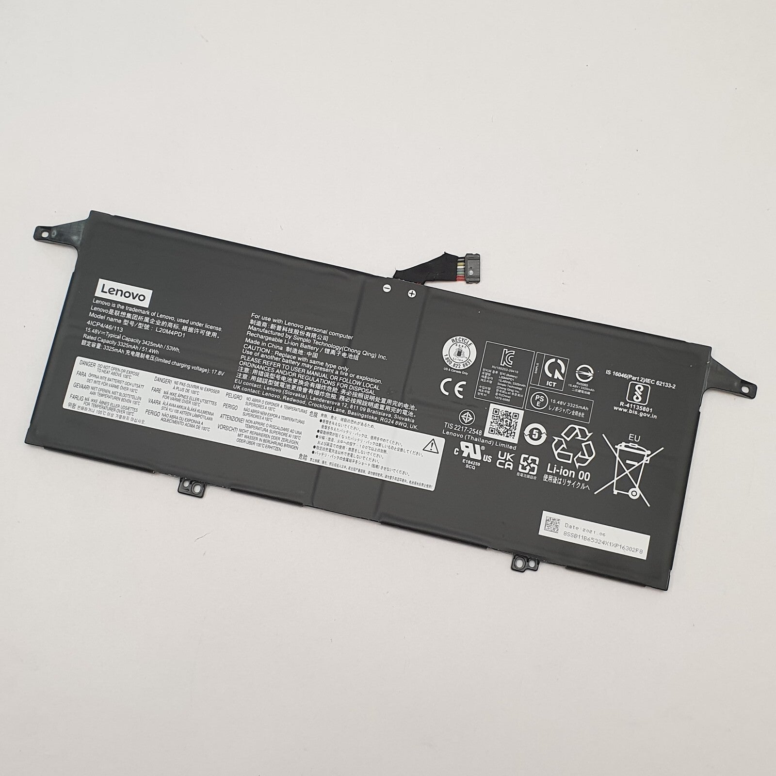 Lenovo ThinkBook 13x ITG Original Akku 3325mAh Li-ion Battery Pack