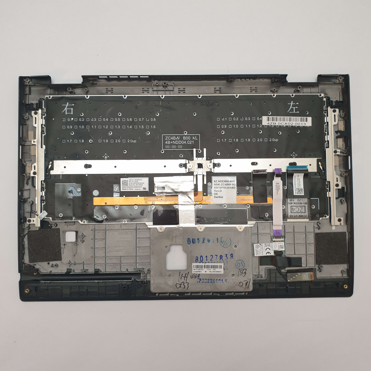 Lenovo ThinkPad X1 Yoga G3 Handauflage Tastatur Deutsch QWERTZ Palmrest Backlit