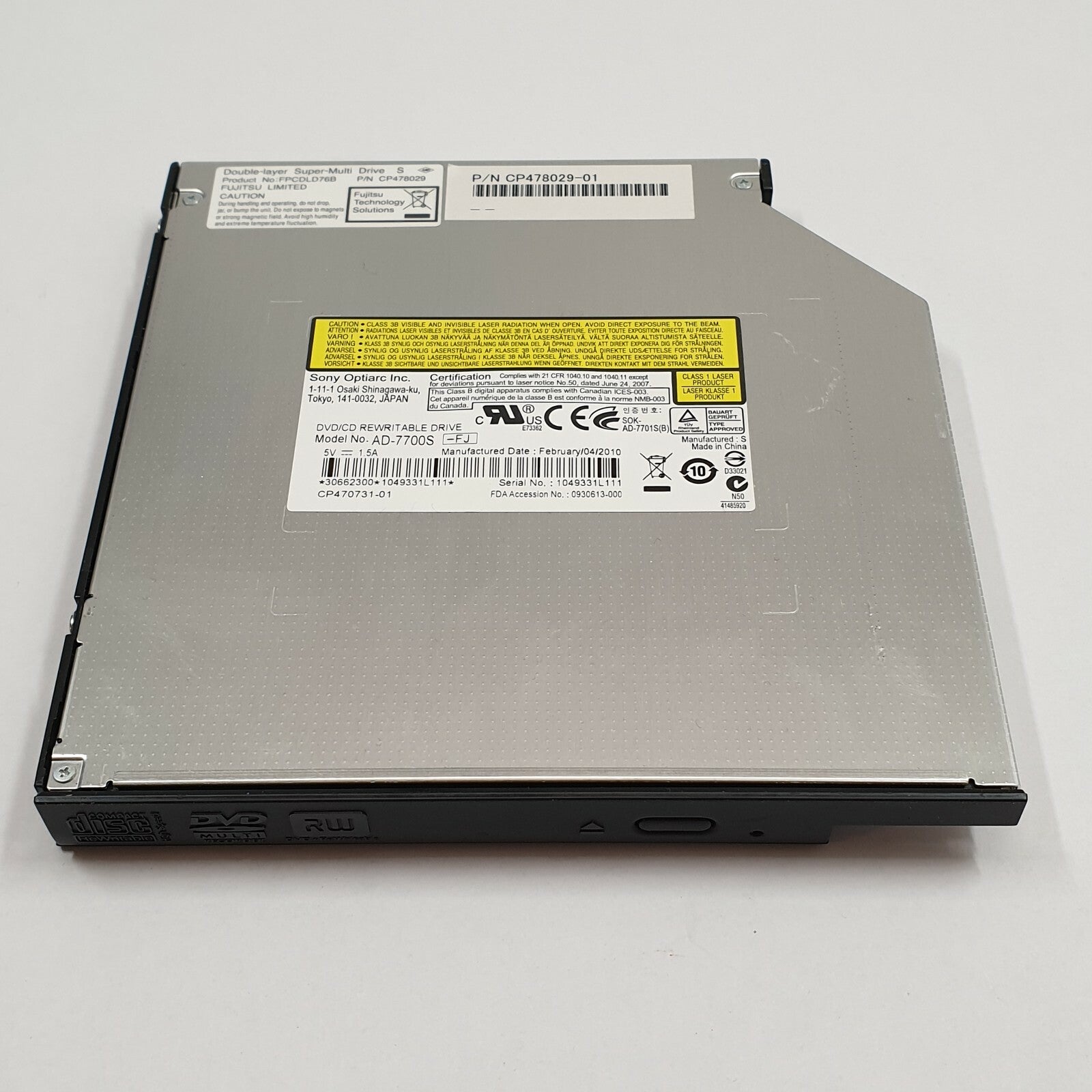 Fujitsu LifeBook S710 DVD Laufwerk Brenner Optisches Laufwerk DVD RW Drive