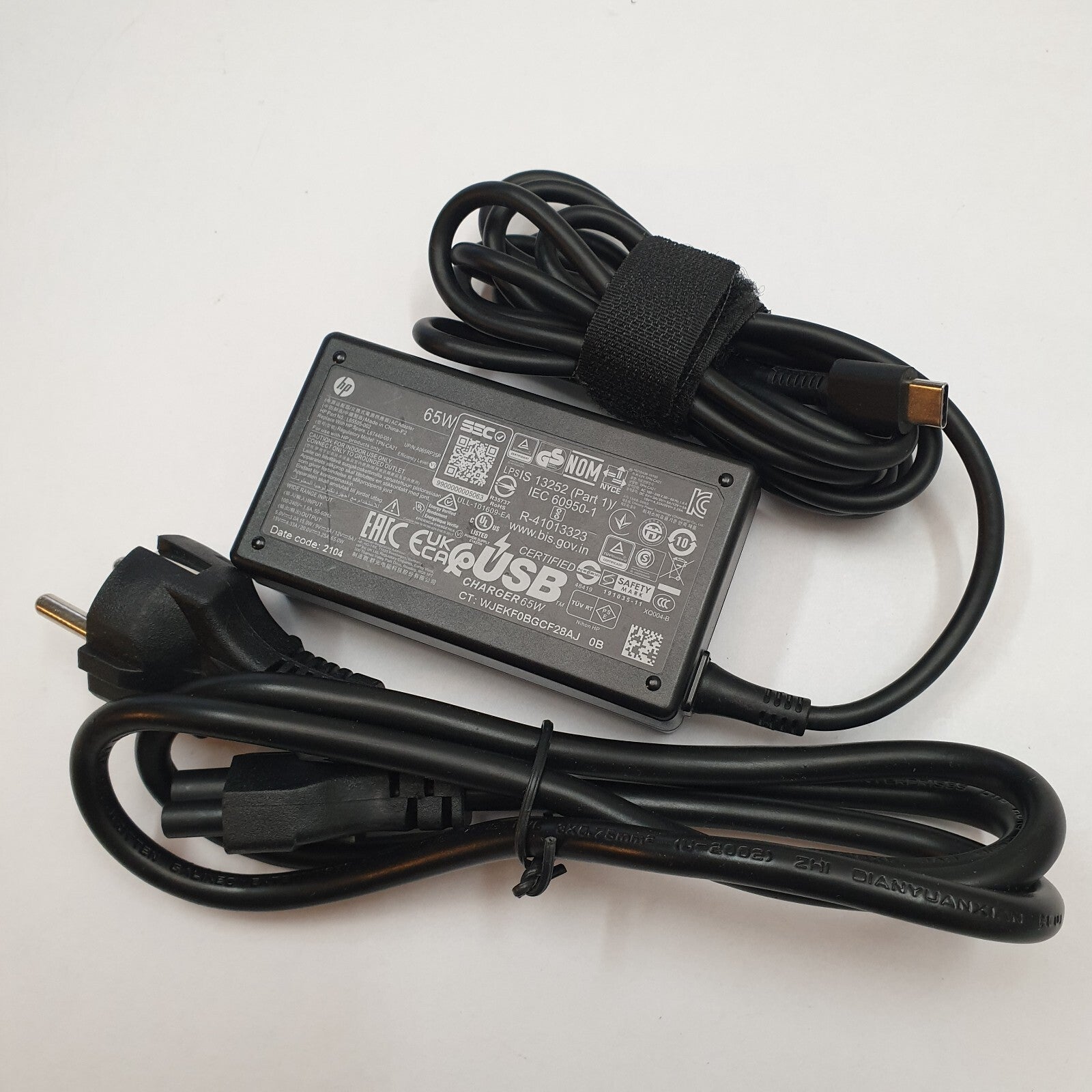 Original HP USB C Netzteil 65W Ladegerät Ladekabel Stromkabel Notebook Laptop