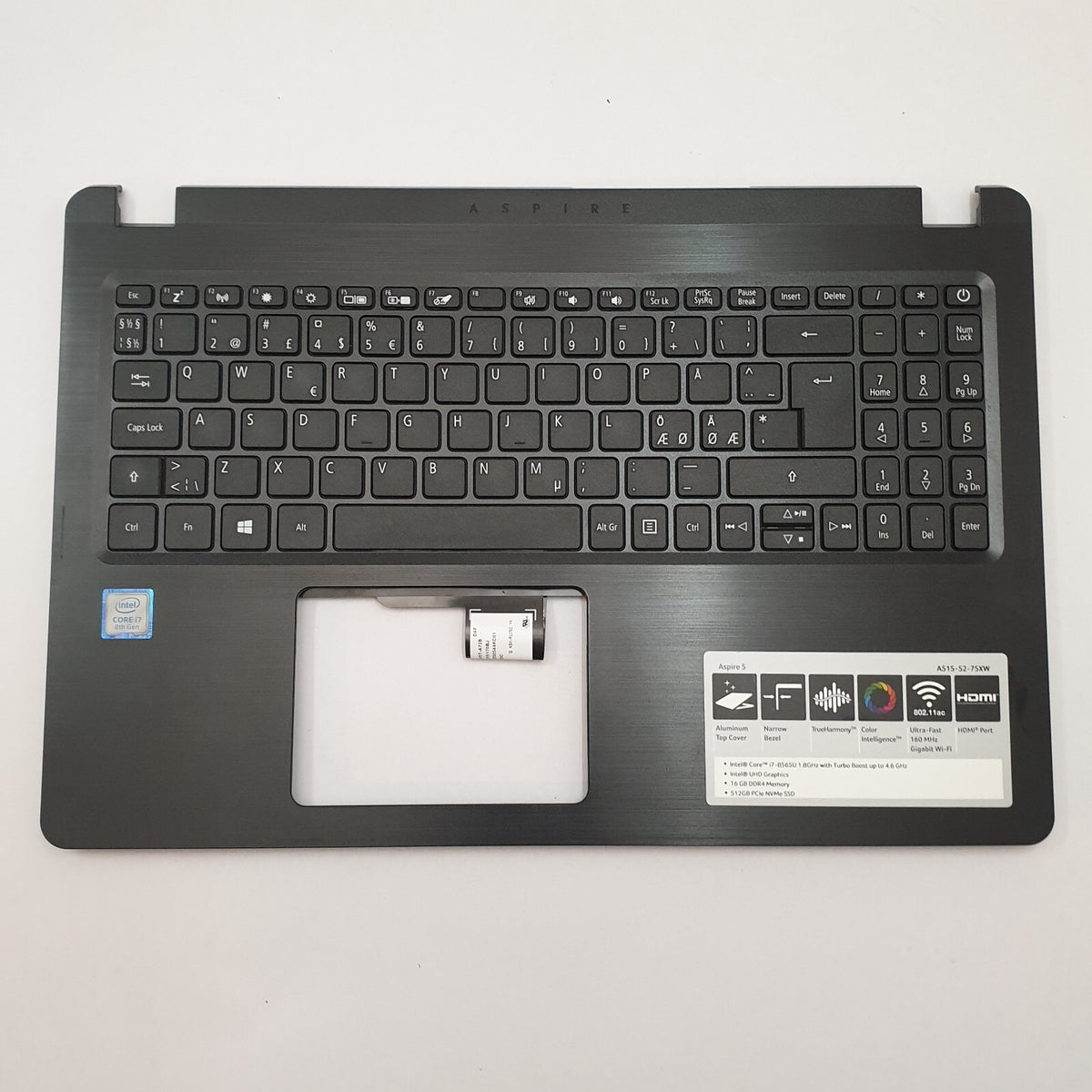 Acer Aspire 5 A515-52 Handauflage Tastatur Nordisch QWERTY Palmrest Keyboard