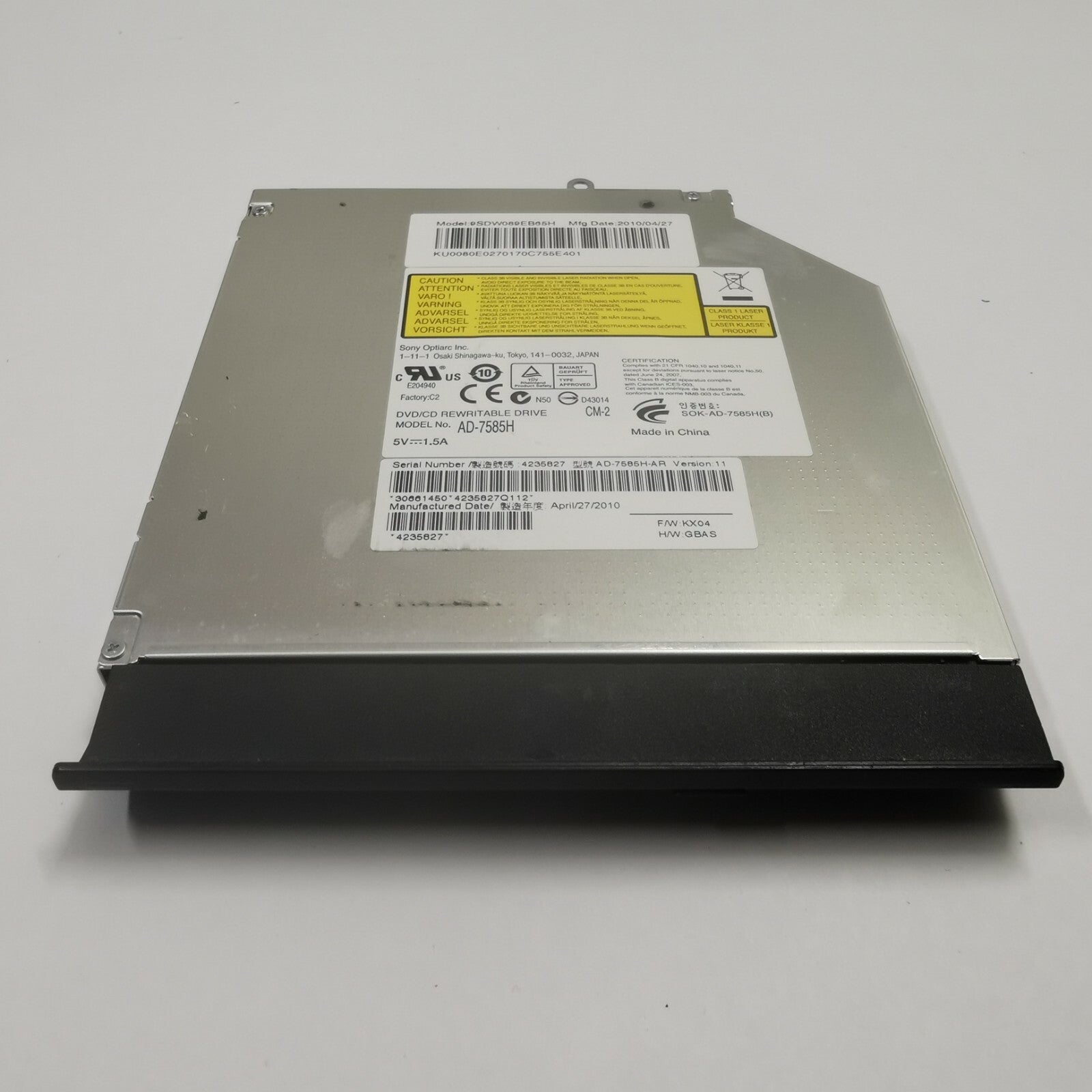 Acer eMachines G640 DVD Laufwerk Brenner Optiarc AD-7585H SATA CD DVD RW Drive