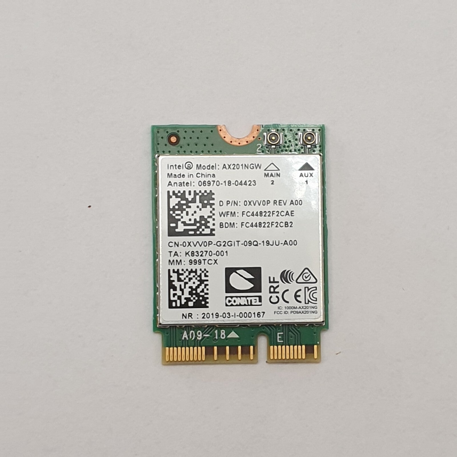 Dell Latitude 5410 WLAN Karte Wifi Intel AX201NGW Wireless Modul