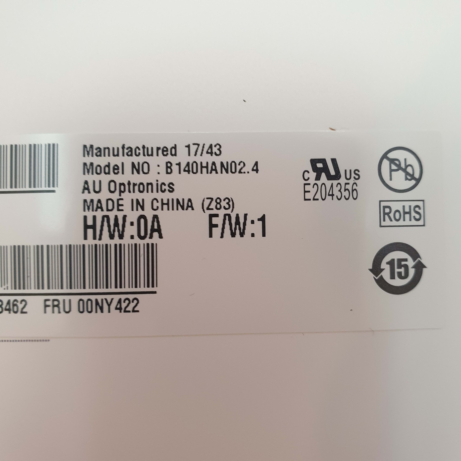 Lenovo ThinkPad T470p FHD Display 14 Zoll B140HAN02.4 LCD Bildschirm Panel
