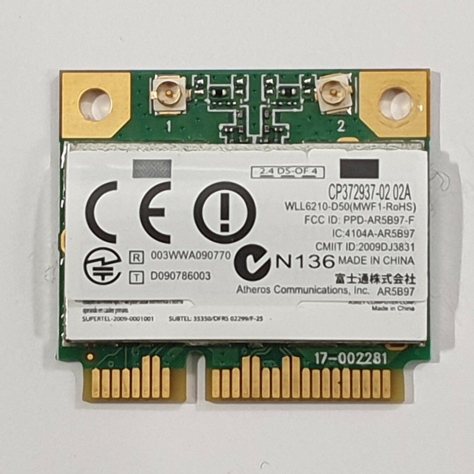 Fujitsu Lifebook T730 WLAN Karte Wifi Modul Atheros AR5B97 Wireless Network Card