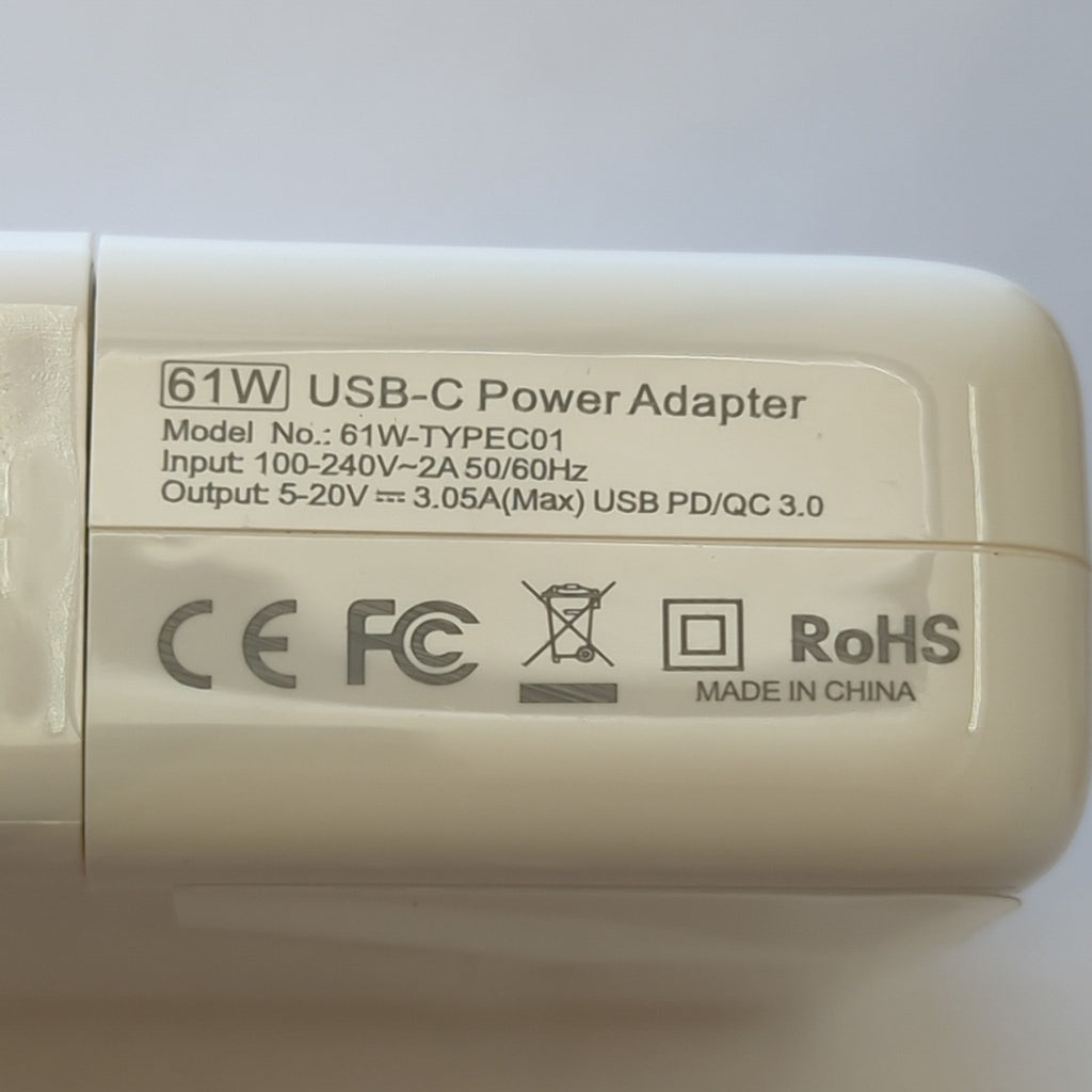 61W USB-C PD Netzteil Ladegerät Apple MacBook Samsung Dell HP Lenovo Pixel weiß