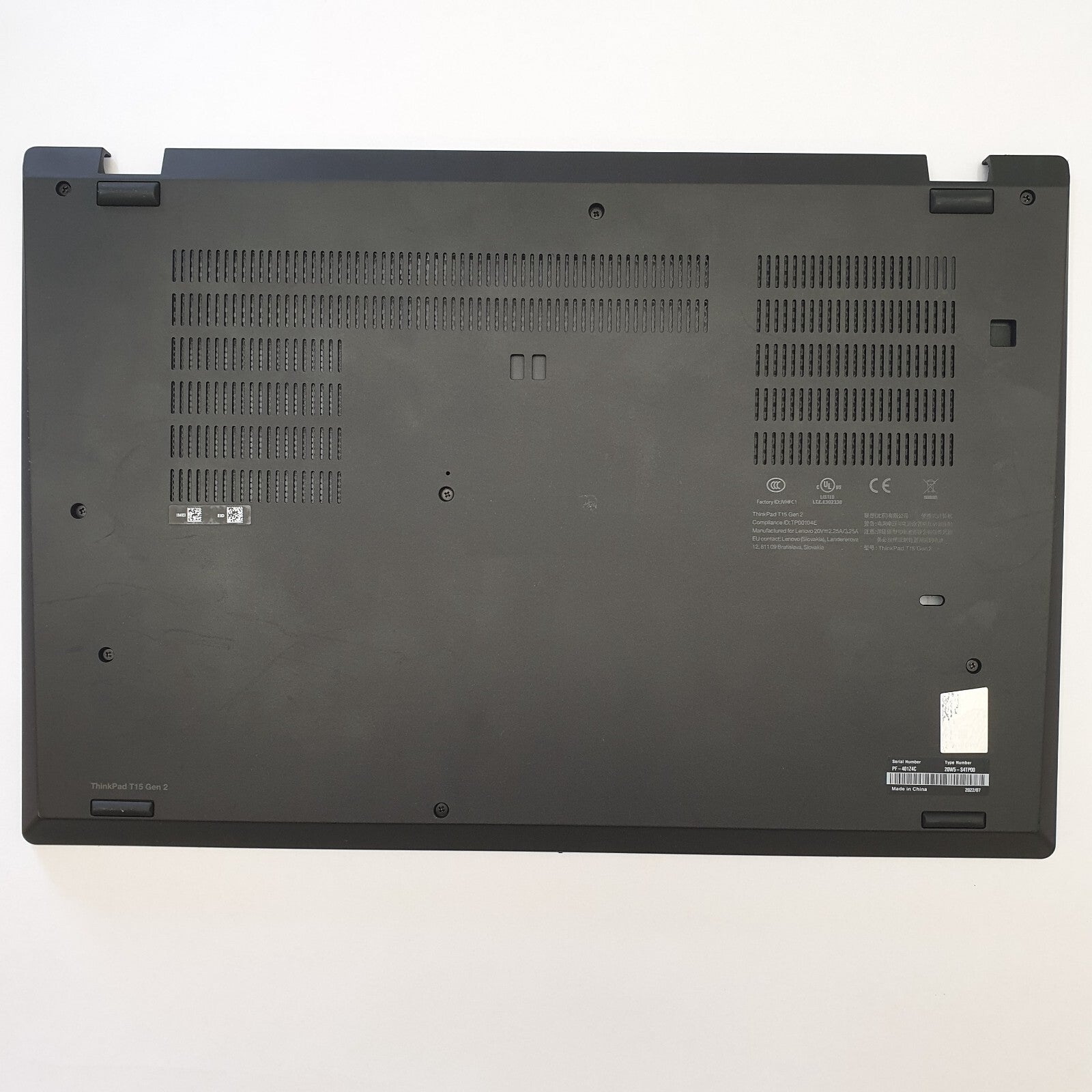 Lenovo ThinkPad T15 Gen 2 G2 Gehäuse Unterschale Unterteil Bottom Base Cover