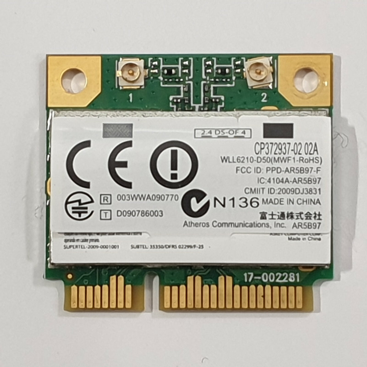 Fujitsu Lifebook T731 WLAN Karte Wifi Wireless LAN Adapter CP372937-02