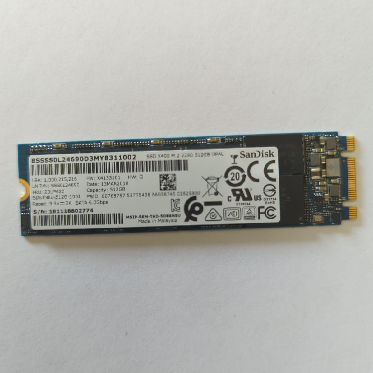 SanDisk X400 Festplatte 512GB M.2 2280 SATA SSD OPAL