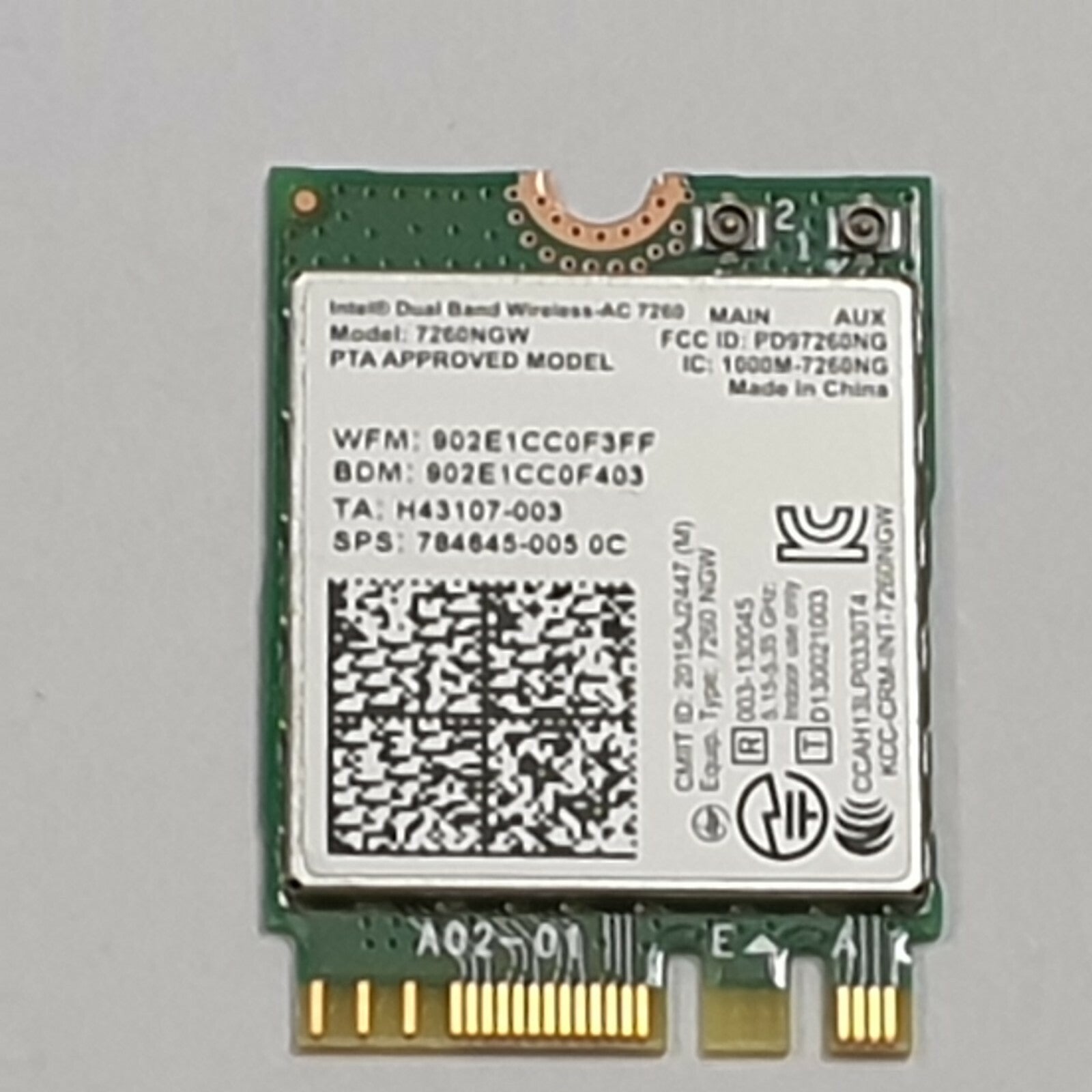 HP Chromebook 14 G4 WLAN Karte Intel 7260NGW Wireless AC WiFi Modul