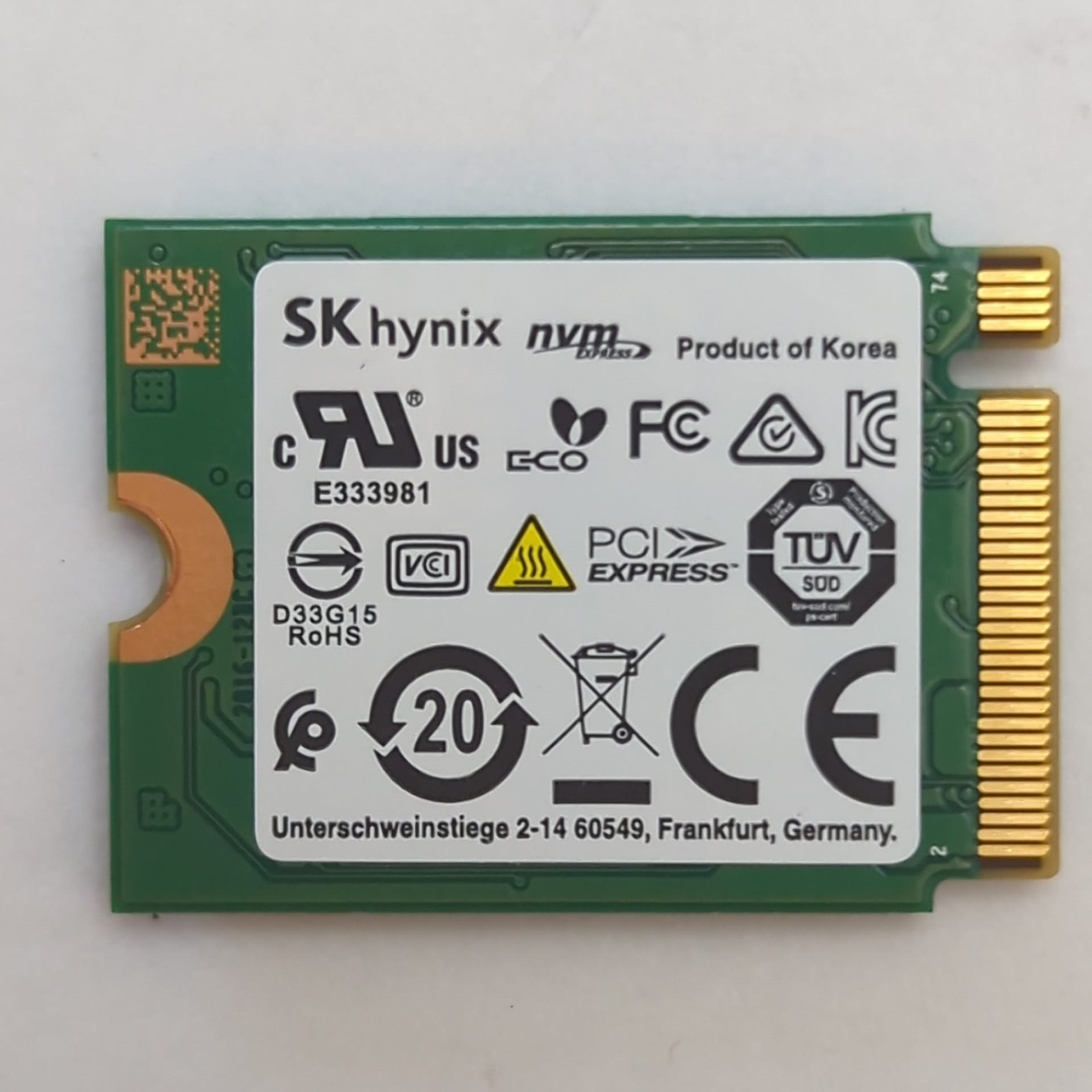 SK hynix BC511 512GB M.2 NVMe SSD 2230 PCIe Solid State Drive Festplatte