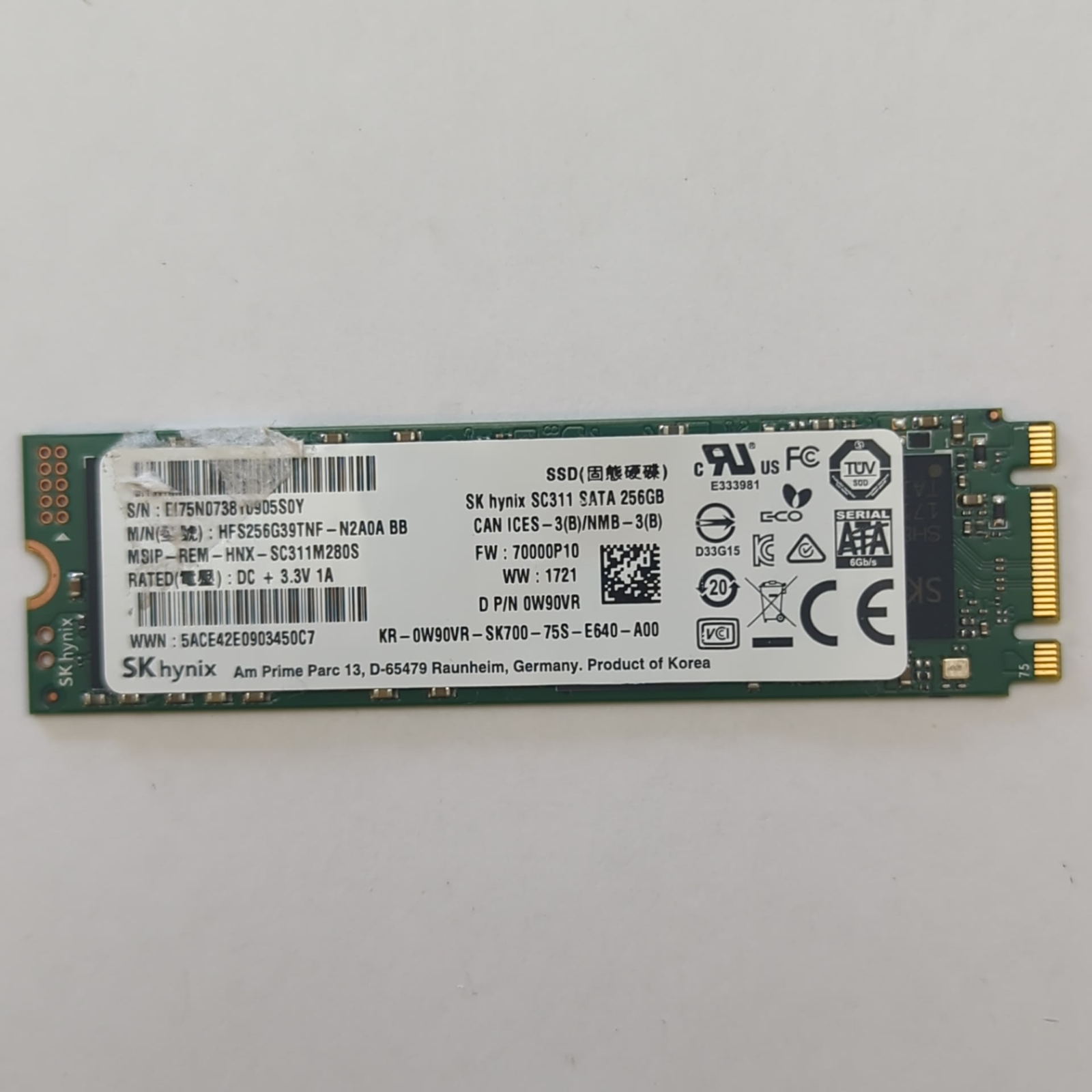 SK hynix SC311 256GB M.2 SATA SSD 2280 internes Solid State Drive