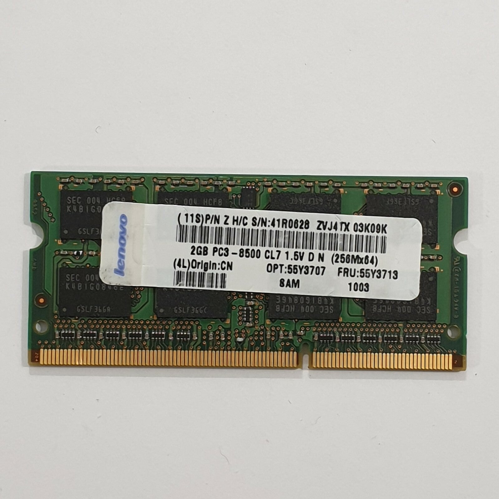 Samsung 2GB DDR3 1066 SODIMM RAM 1x2GB Laptop Notebook Speicher – Bild 2