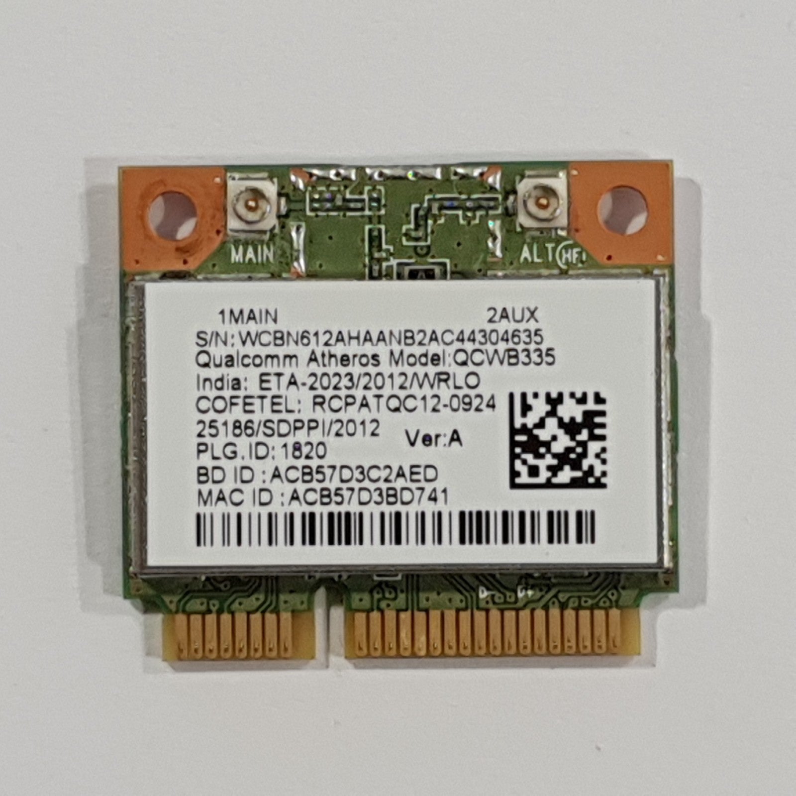 Acer Aspire E5-511G WLAN Karte Wifi Qualcomm Atheros QCWB335 WLAN Karte Wifi