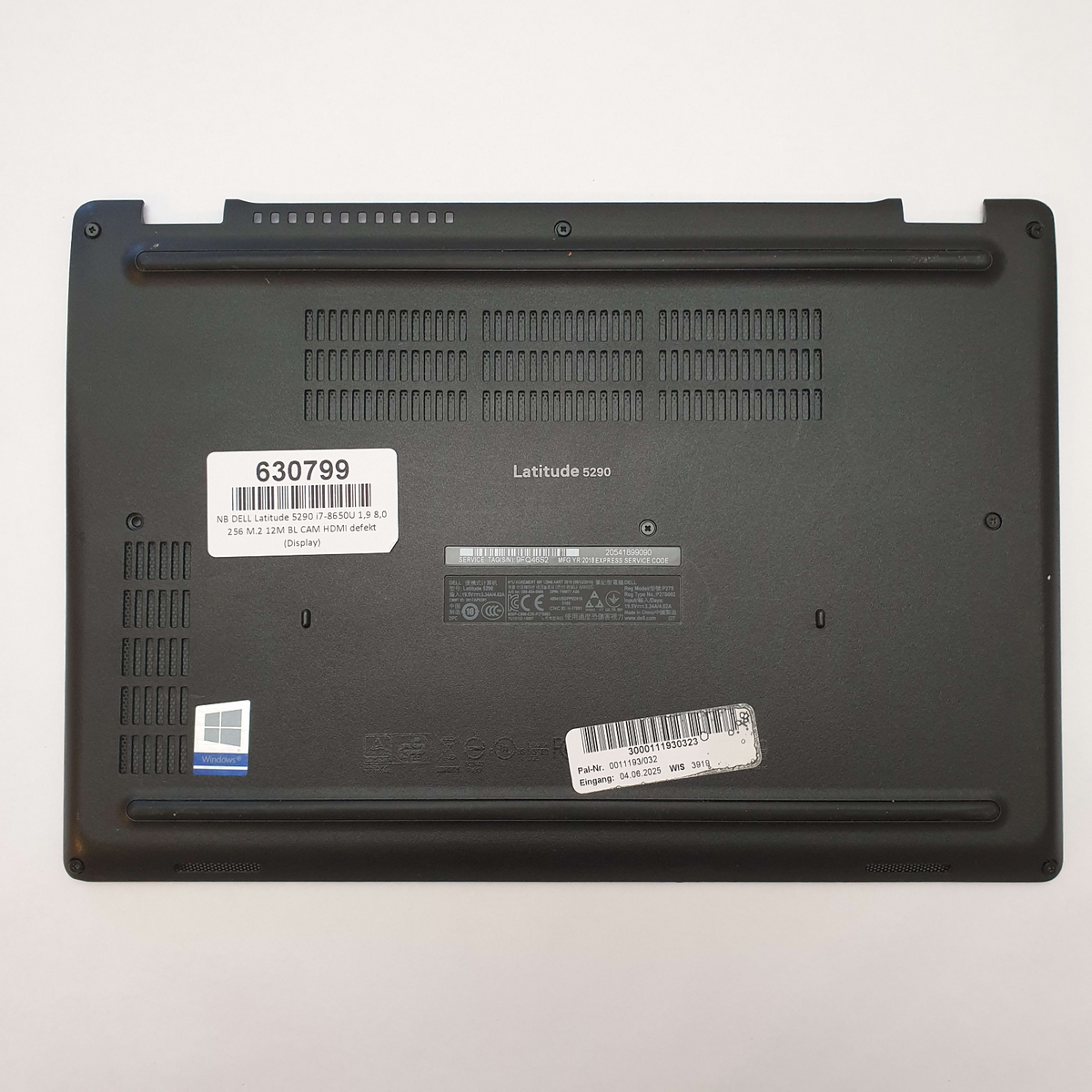 Dell Latitude 5290 Gehäuse Unterschale Unterteil Bottom Base Cover Ersatzteil