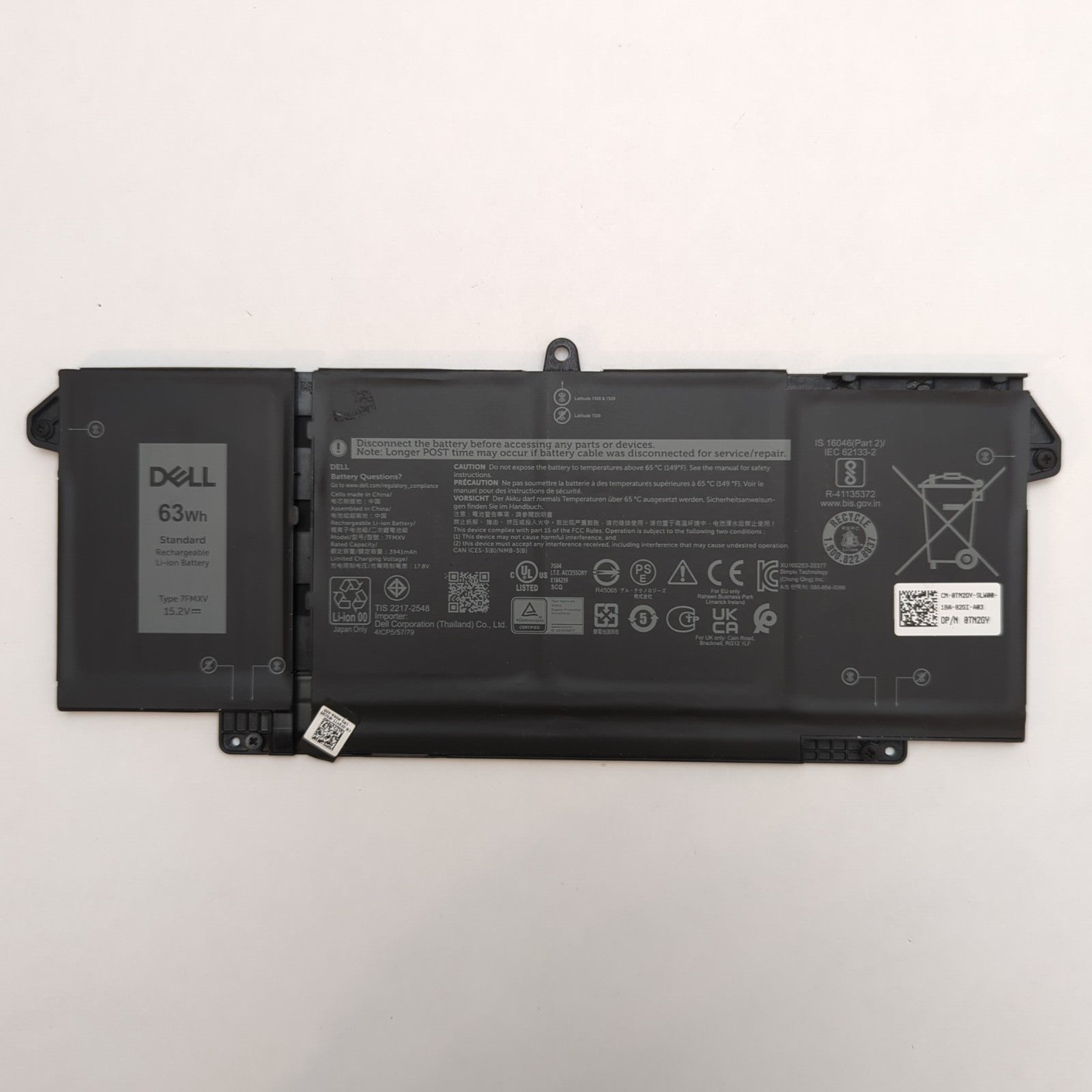 Dell Latitude 5320 Original Akku 63Wh 3941mAh Li-ion Batterie