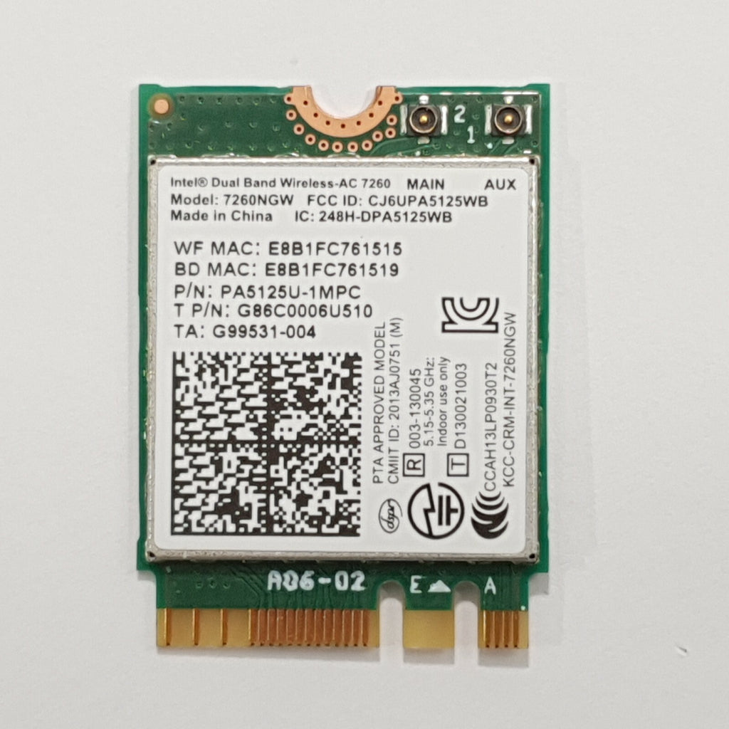 Toshiba Tecra Z50-A Serie WLAN Bluetooth Karte Intel 7260NGW Wireless Modul