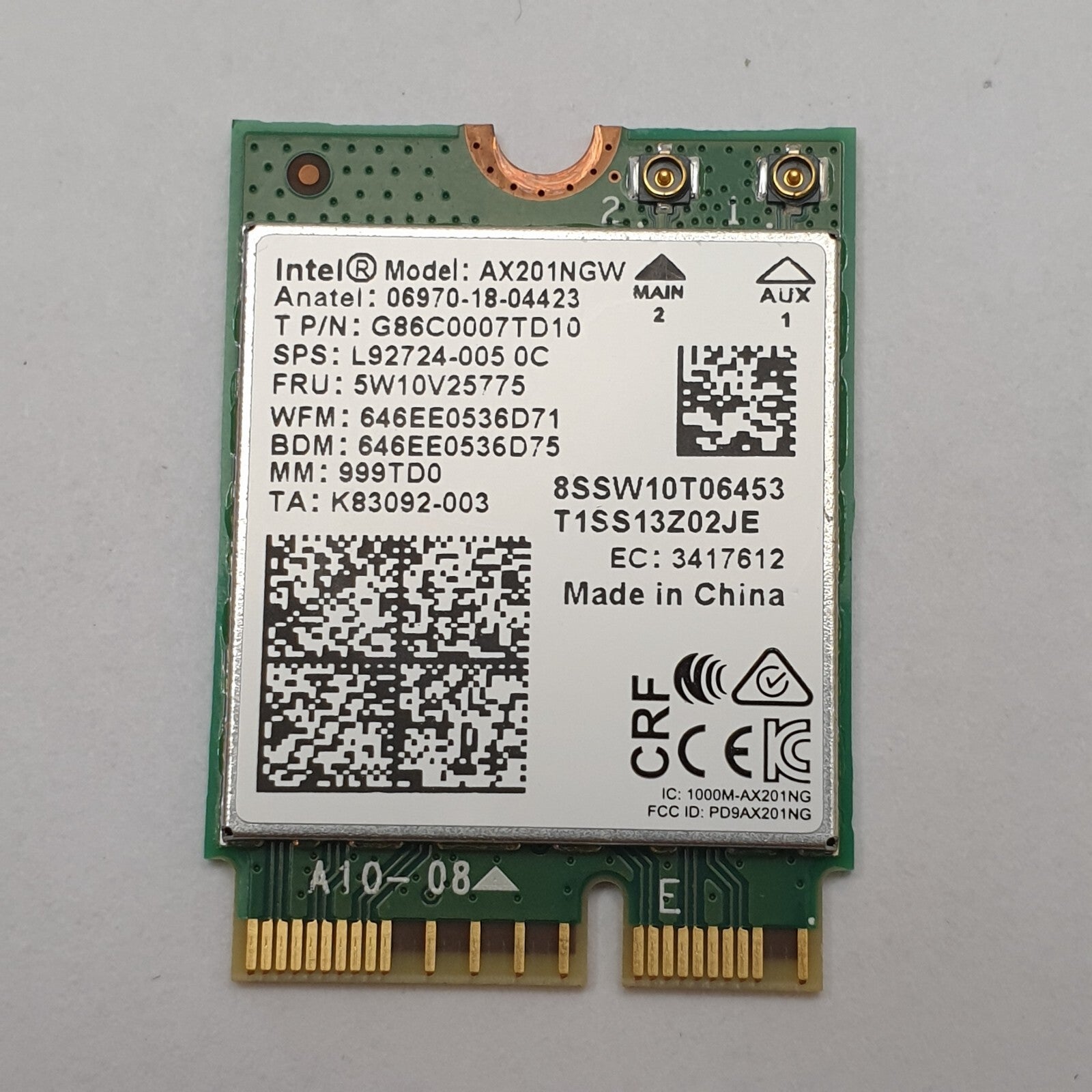 Fujitsu LifeBook U7510 WLAN Bluetooth Karte Intel AX201NGW Wireless Modul