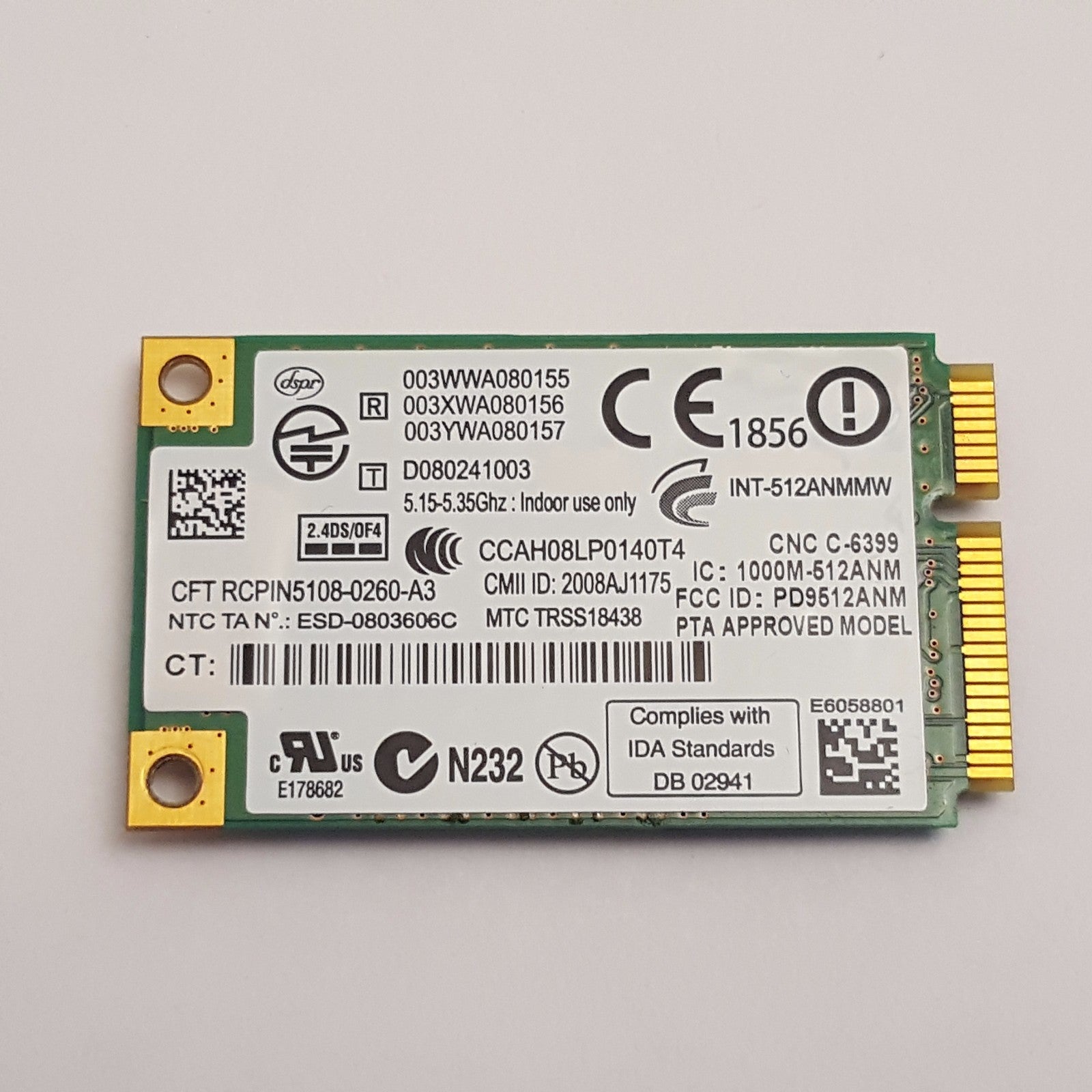 Samsung P560 NP-P560 WLAN Karte WIFI Intel WiFi Link 5100 512AN MMW WLAN Karte