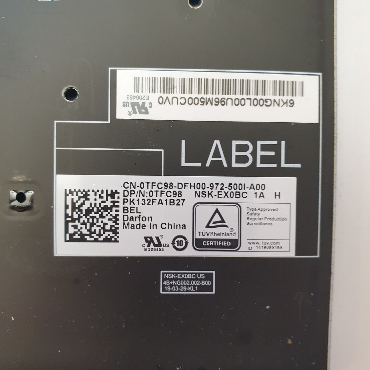 Dell Latitude 5501 Tastatur UK QWERTY Keyboard Backlit