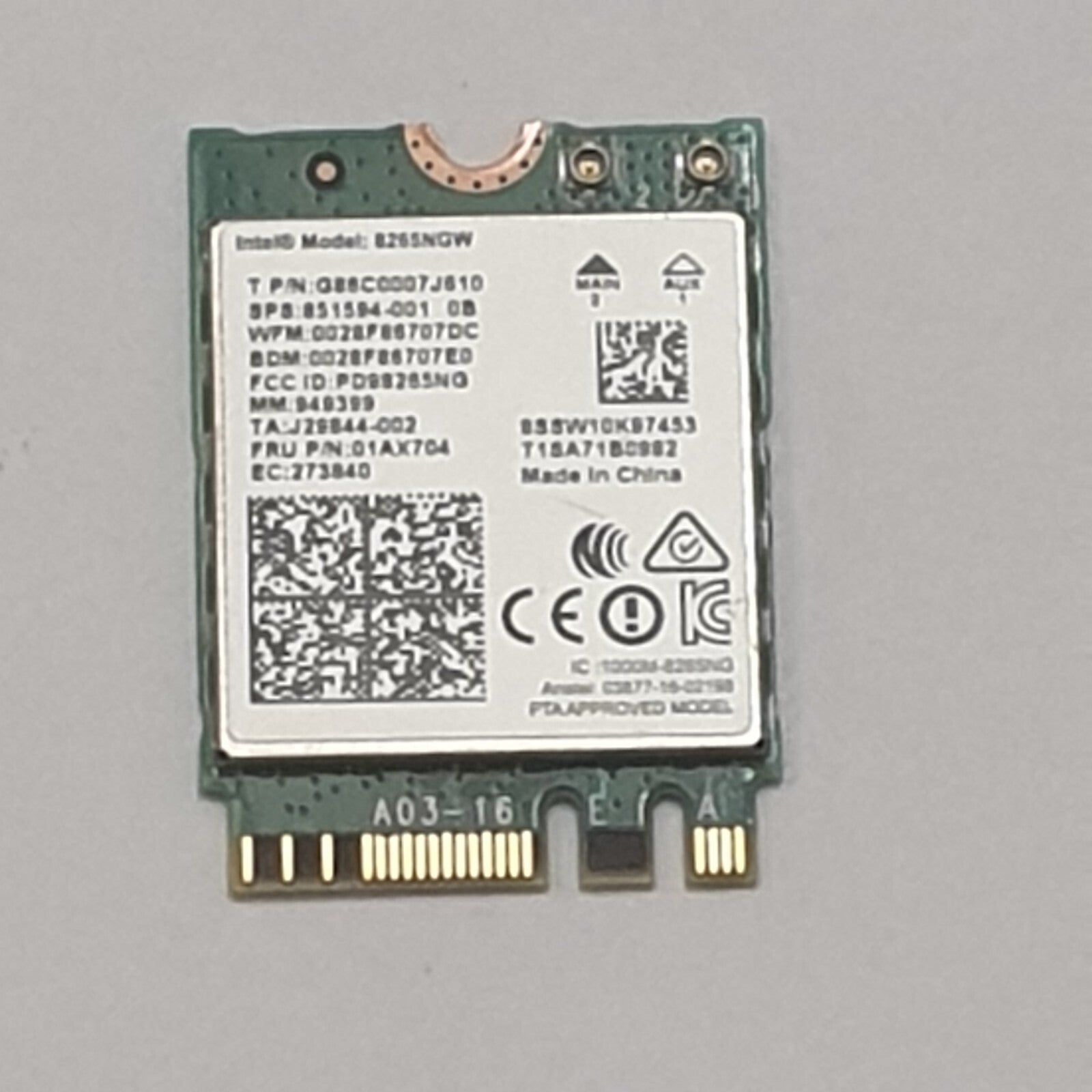 Lenovo ThinkPad T470p WLAN Karte Wifi Intel 8265NGW Wireless Modul