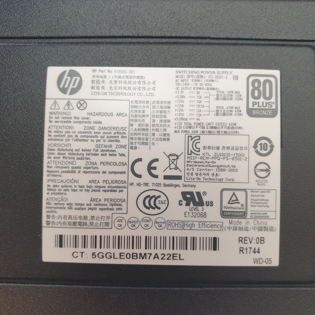 HP 500W Netzteil 80 Plus Bronze ATX PSU OMEN 880 Switching Power Supply