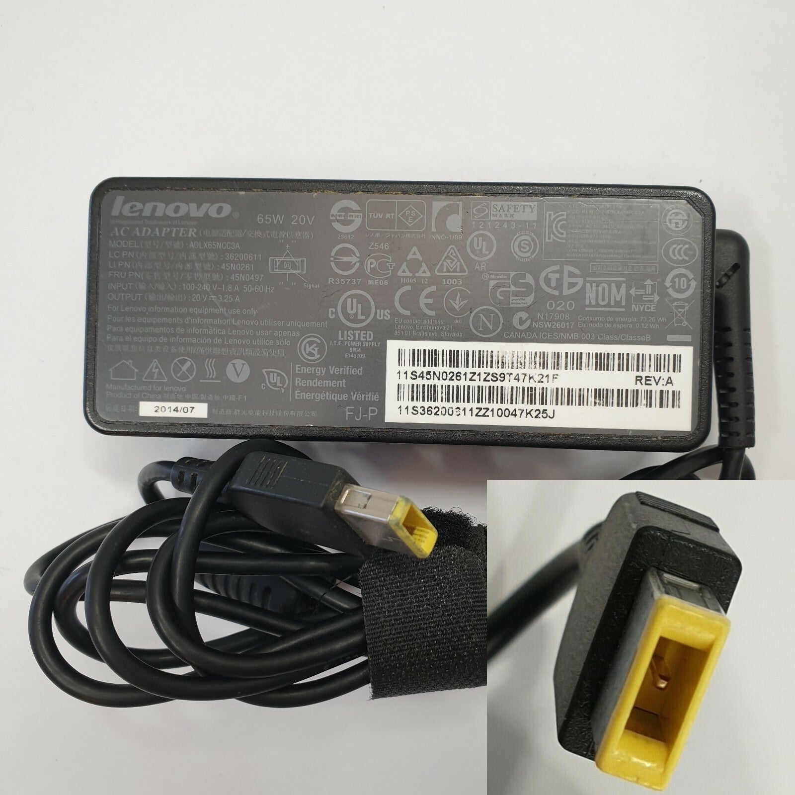 Original Lenovo 65W 20V Netzteil Ladegerät AC Adapter Rectangular Tip