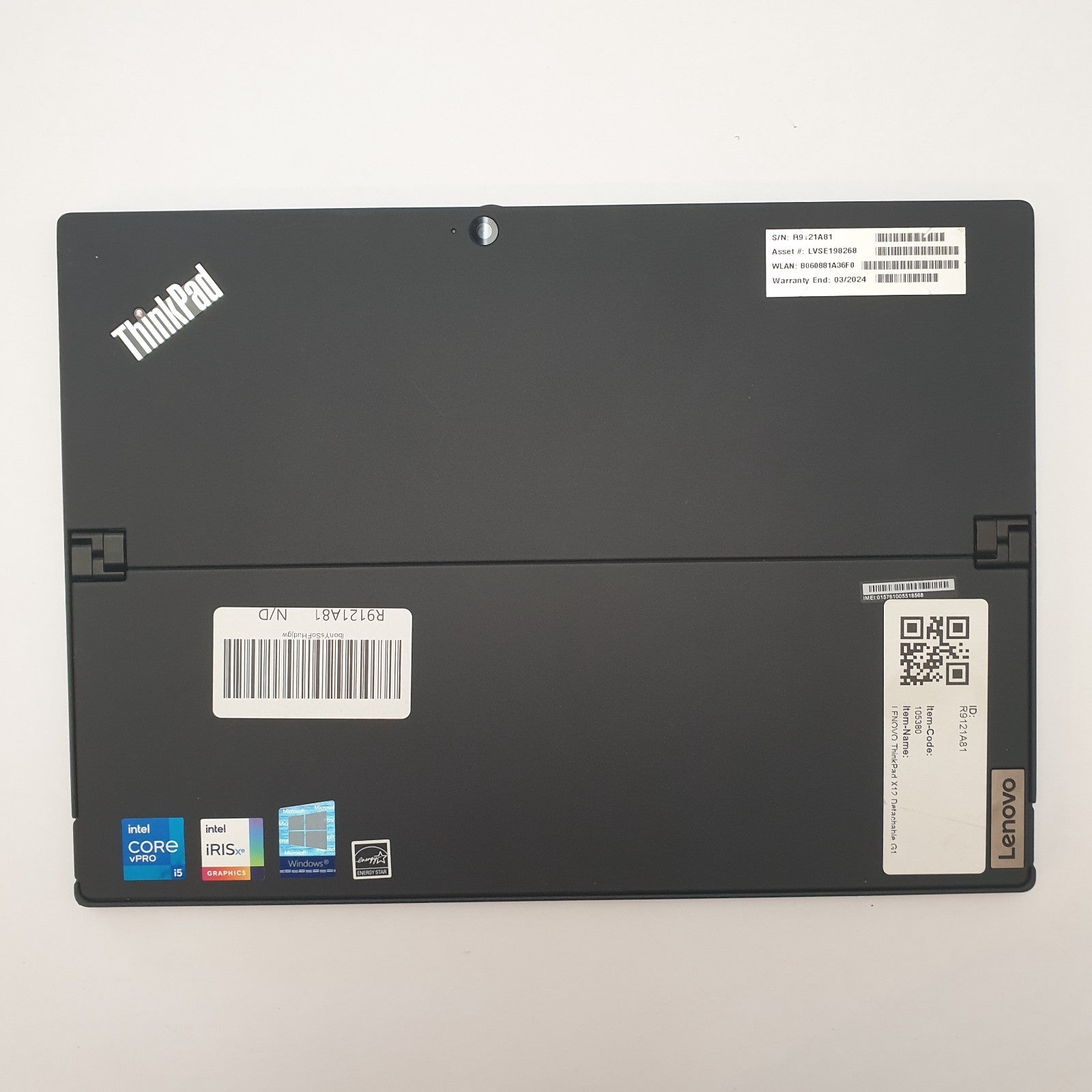 Lenovo ThinkPad X12 Detachable G1 Displaygehäuse Gehäuse Displaydeckel Deckel To
