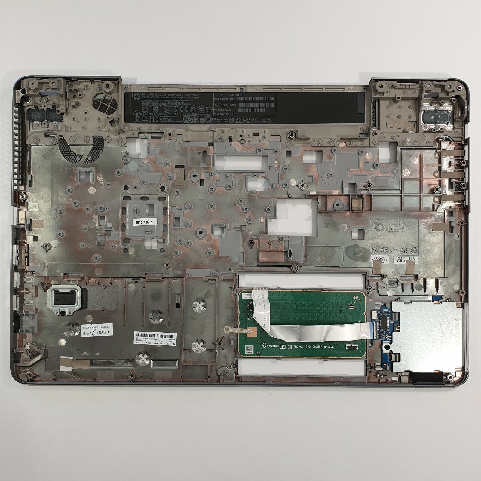 HP ProBook 650 655 G1 Handauflage Palmrest Oberseite Gehäuseteil Touchpad – Bild 2