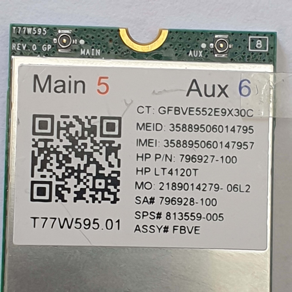 HP Elite x2 1012 G1 WWAN LTE Modem Karte Mobile Broadband Modul