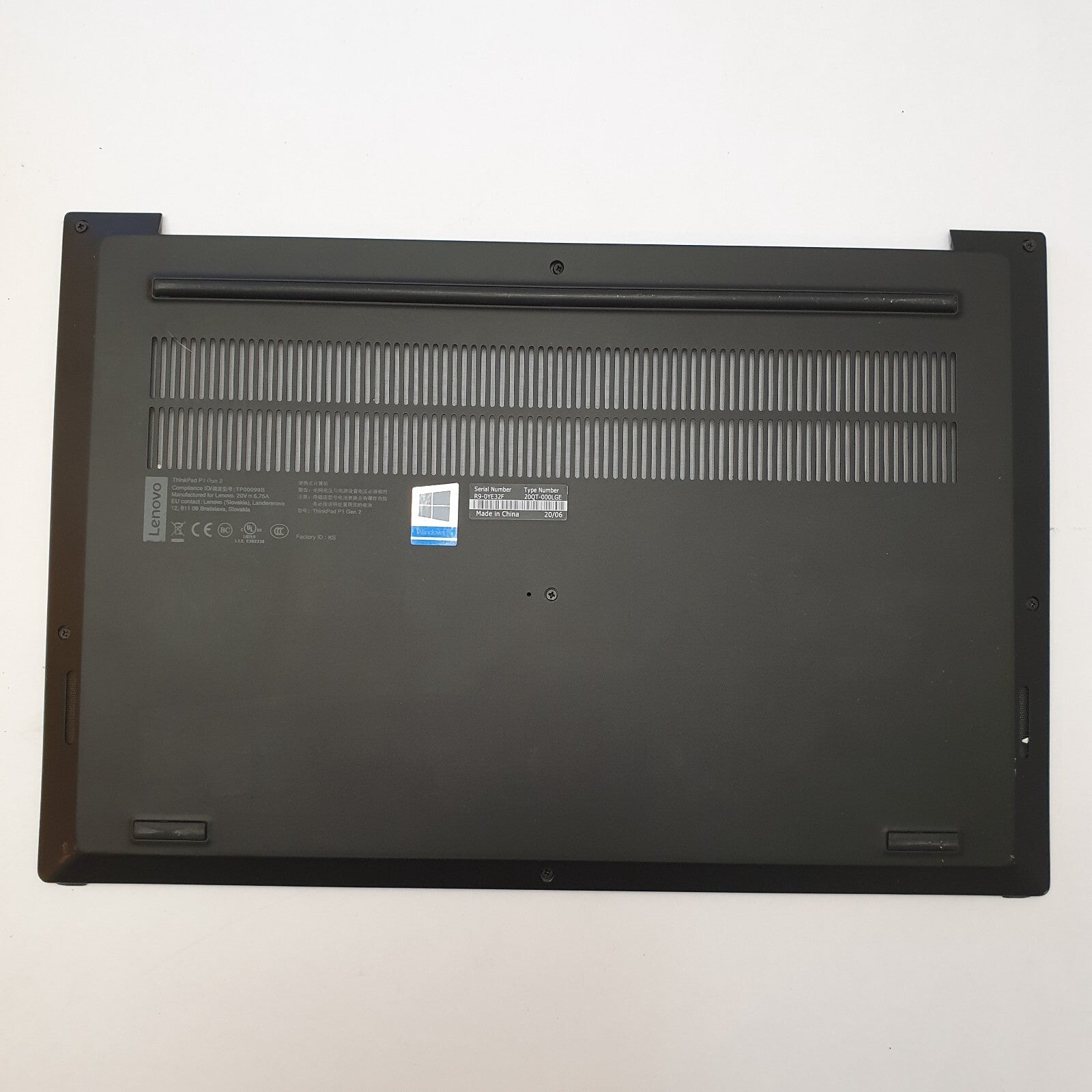 Lenovo Thinkpad P1 Gen 2 G2 Gehäuse Unterschale Unterteil Bottom Base Cover Case