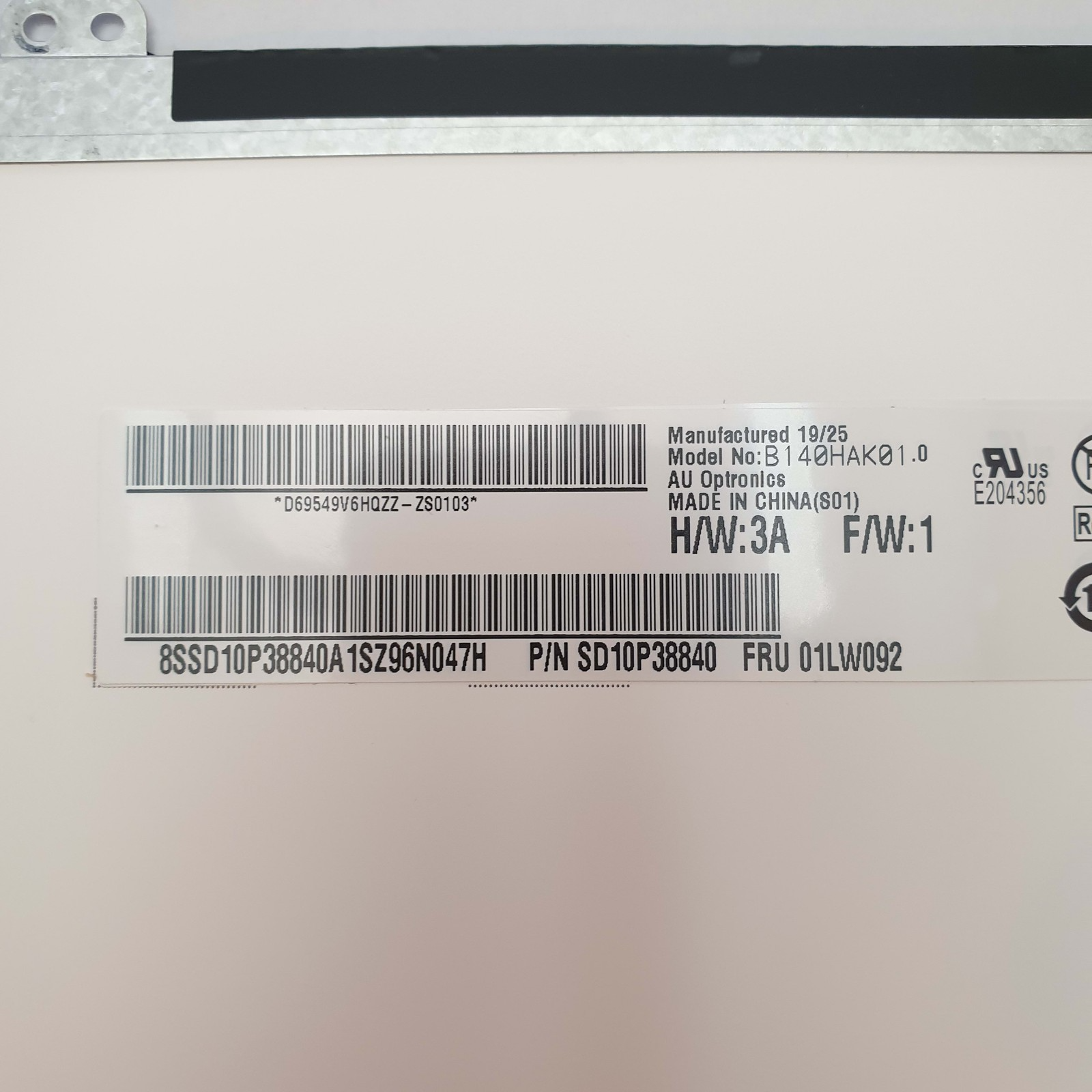 Lenovo ThinkPad T480s FHD Display 14 Zoll B140HAK01.0 Panel LCD Bildschirm