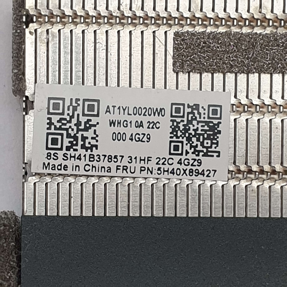 Lenovo ThinkPad L15 G1 Kühler Heatsink Kühlkörper Heatpipe Wärmeleitpaste