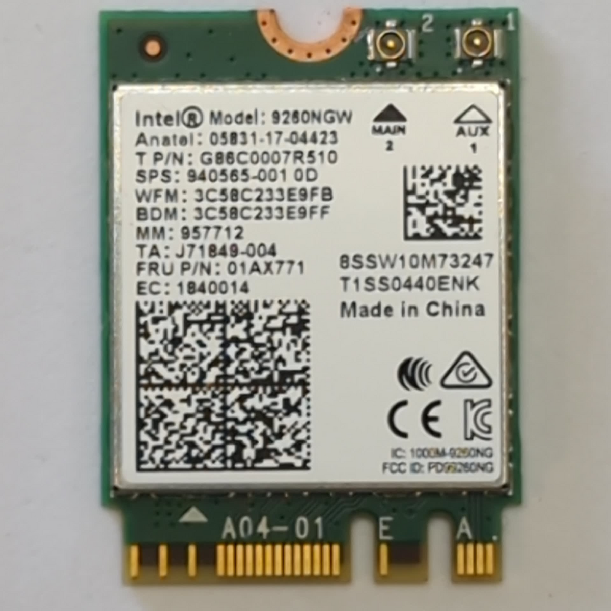 Lenovo ThinkPad L490 WLAN Karte Wireless Card