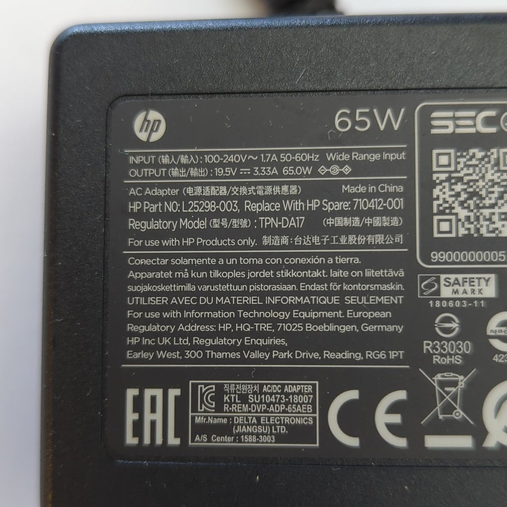 HP EliteBook 840 G5 Original HP 65W Rundstecker (blauer Stecker mit Innenstift)