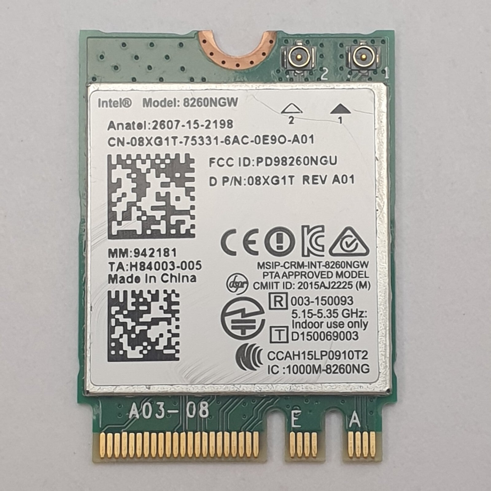 Dell Latitude E7270 WLAN Karte Wifi Intel 8260NGW WLAN Karte Wifi Wireless Modul