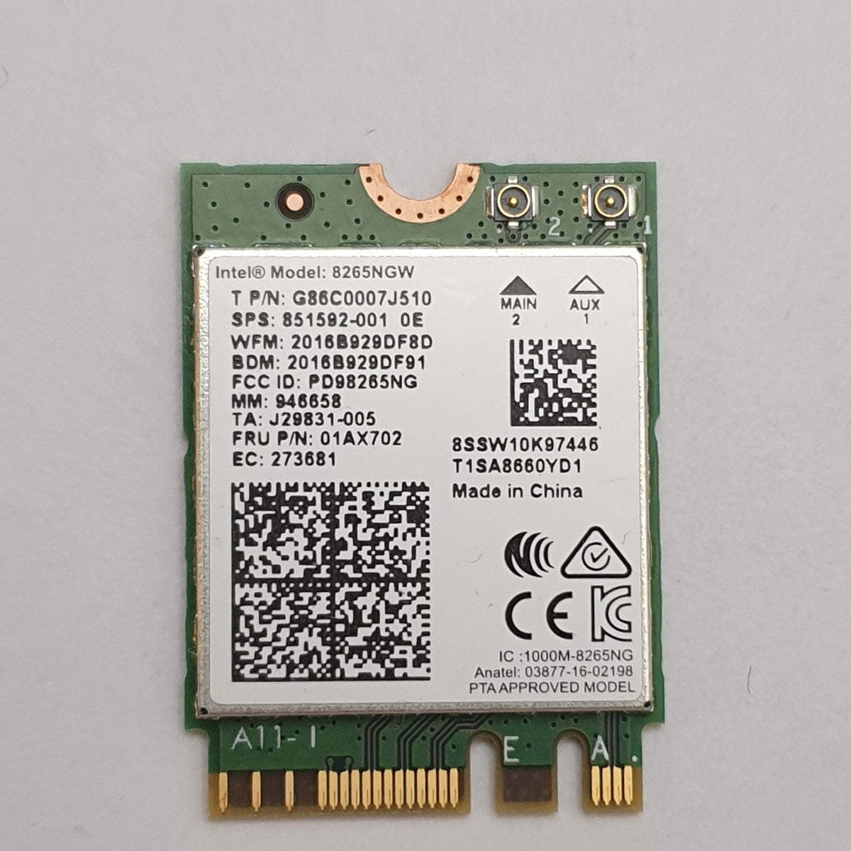 Lenovo ThinkPad T480s Intel WLAN Karte Wireless