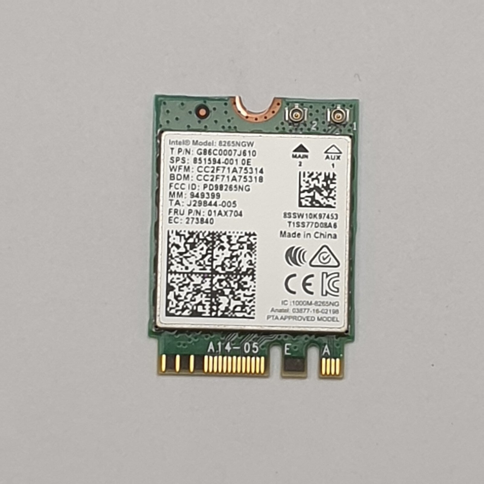 Fujitsu Lifebook U747 WLAN Karte Wifi Intel 8265NGW WLAN Karte Wifi