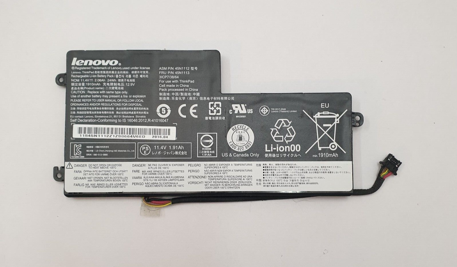 Lenovo ThinkPad T460 Original Akku 3460 mAh Li-ion Battery Pack 00NY639