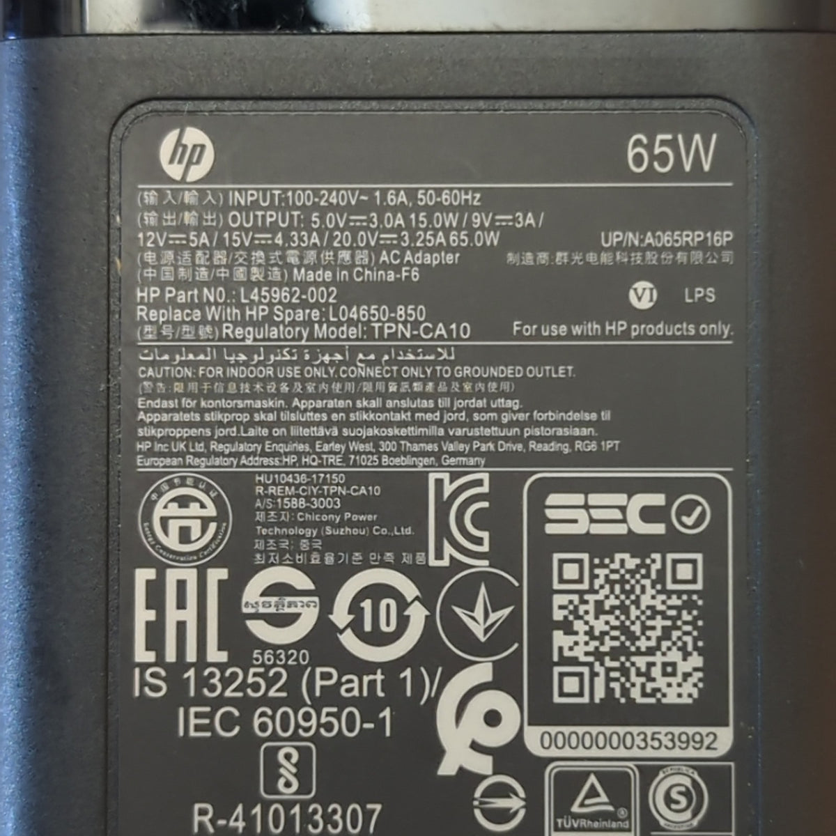 HP EliteBook 840 G5 HP EliteBook 840 G6 Original HP 65W USB-C Netzteil Ladegerät