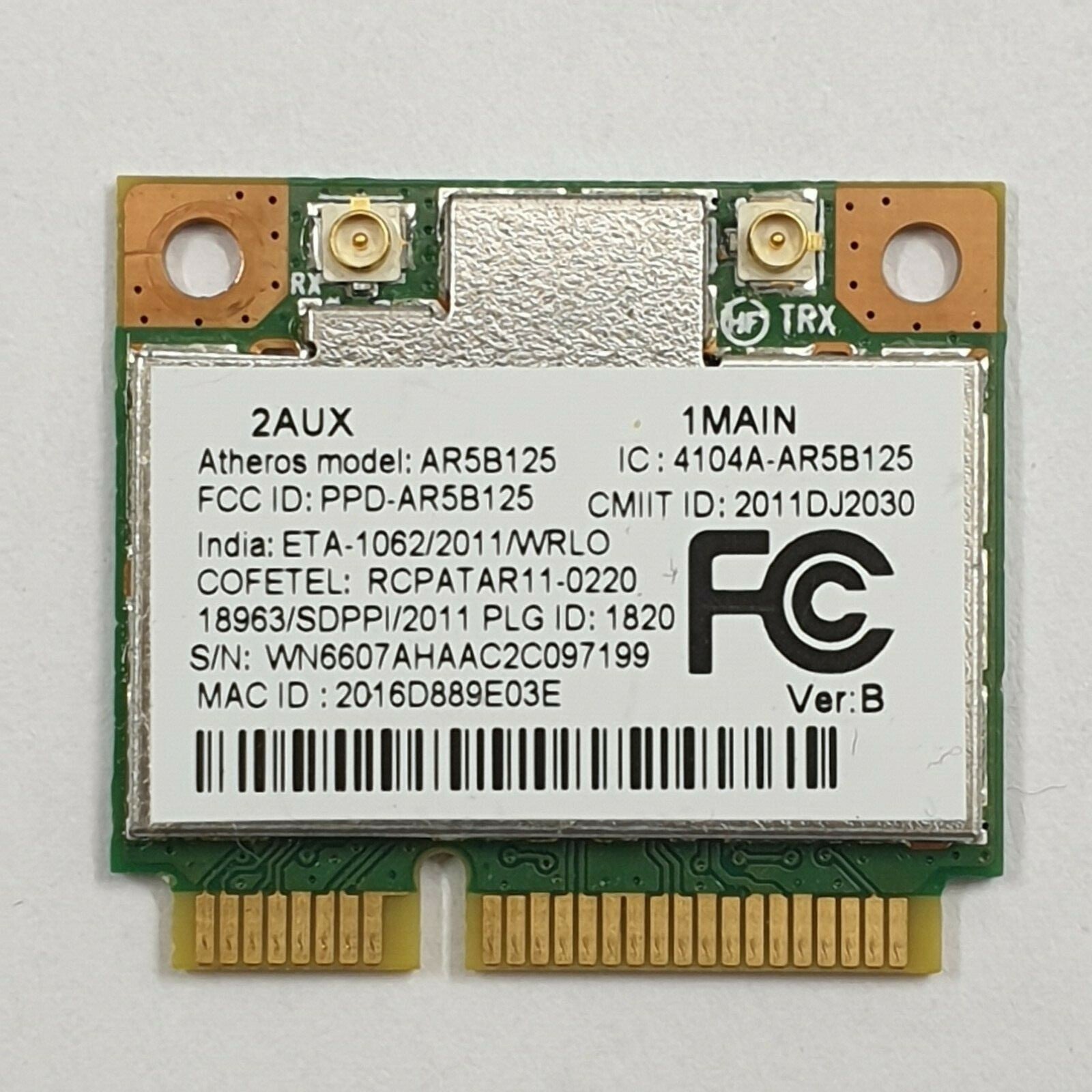 Packard Bell Easynote TE11HC WLAN Karte Atheros AR5B125 Wireless Modul