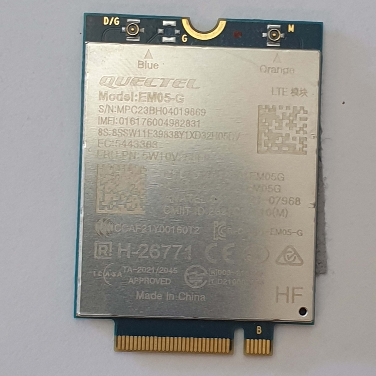Lenovo ThinkPad X13 Yoga G3 WWAN LTE Karte Modul Quectel M.2