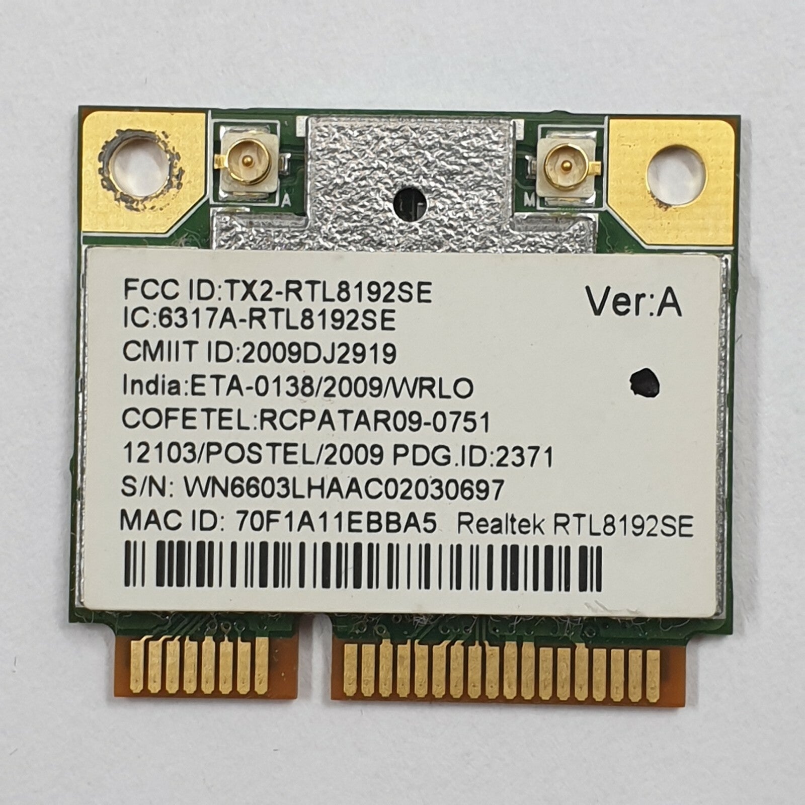 Packard Bell EasyNote TM81-SB WLAN Karte Realtek RTL8192SE Wireless Modul