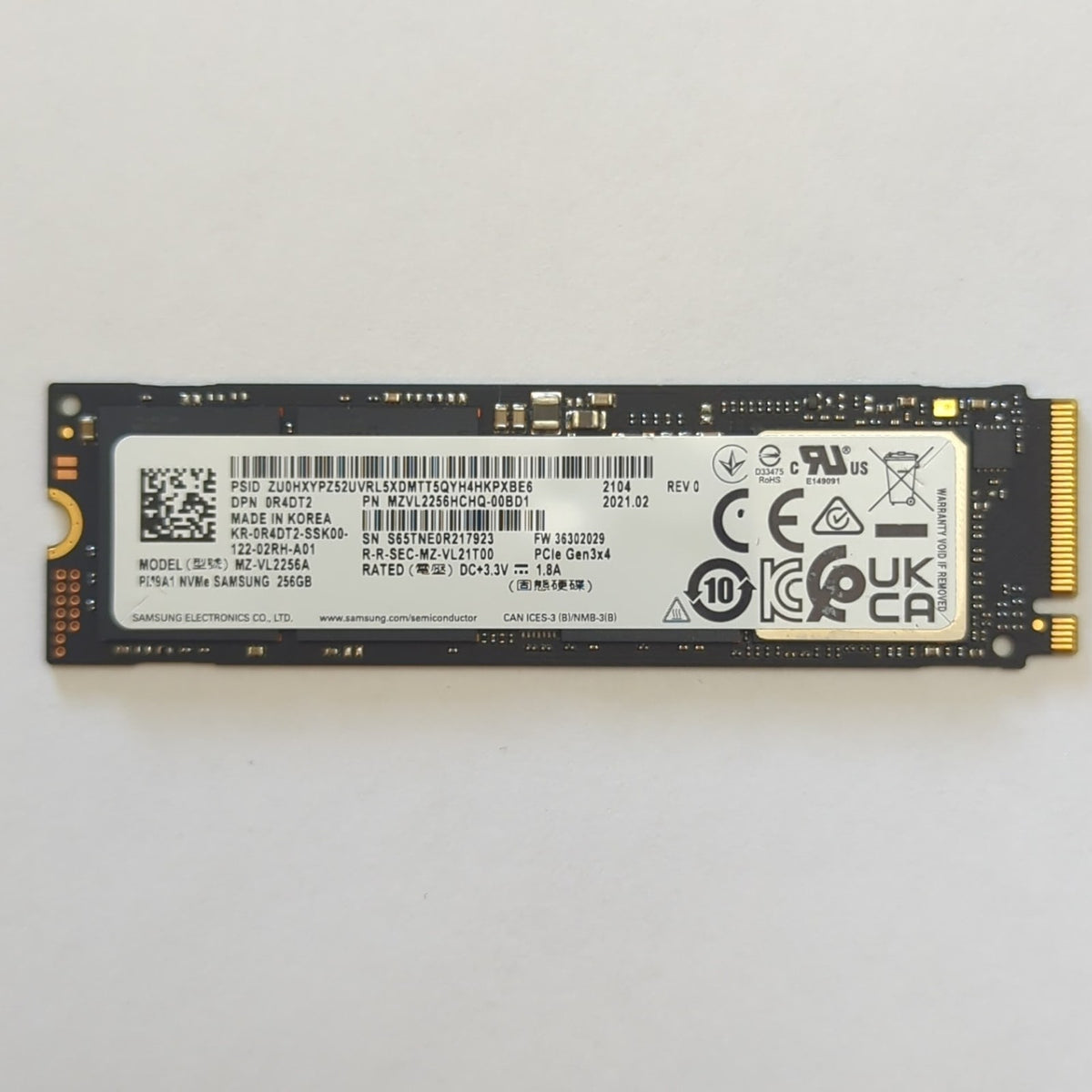Samsung 256GB Festplatte PM9A1 256 GB M.2 SSD NVMe PCIe Gen3x4
